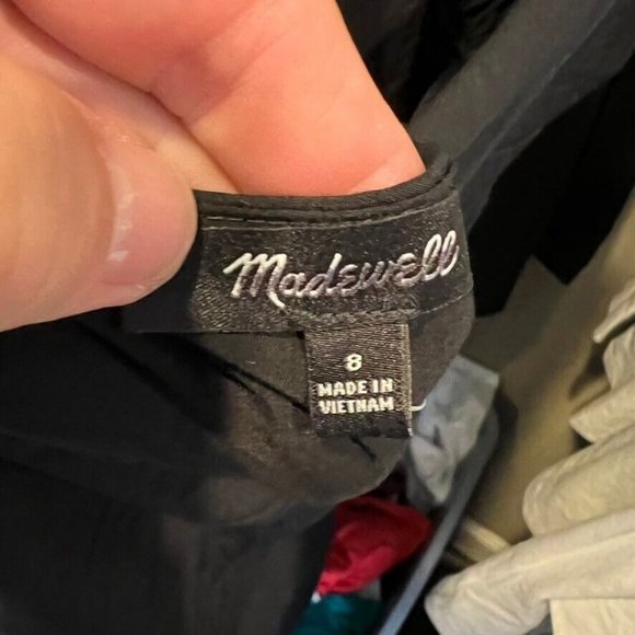 Madewell $88 Layton Mini Slip Dress in Black Size 8 NL091 - Picture 9 of 9